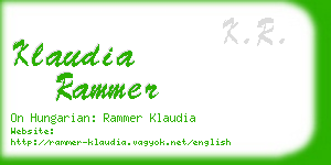 klaudia rammer business card